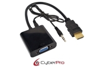 CyberPro CP-HV10 Converter HDMI to VGA +audio (μαύρο)