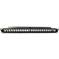 DST UTP Keystone Patch Panel για Rack 19", 1U, 24 Θυρών, Μαύρο