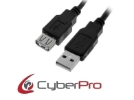 CYBERPRO CP-UMF015 Καλώδιο USB-A v2.0 Αρσενικό σε USB-A v2.0 Θηλυκό 1.5m, μαύρο