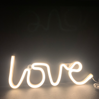 ACA X041181322 LOVE, 118 NEON LED ΛΑΜΠΑΚΙΑ ΜΕ ΜΠΑΤΑΡΙΑ (3xAA)/USB, WW, IP20, 35.5x2x13cm