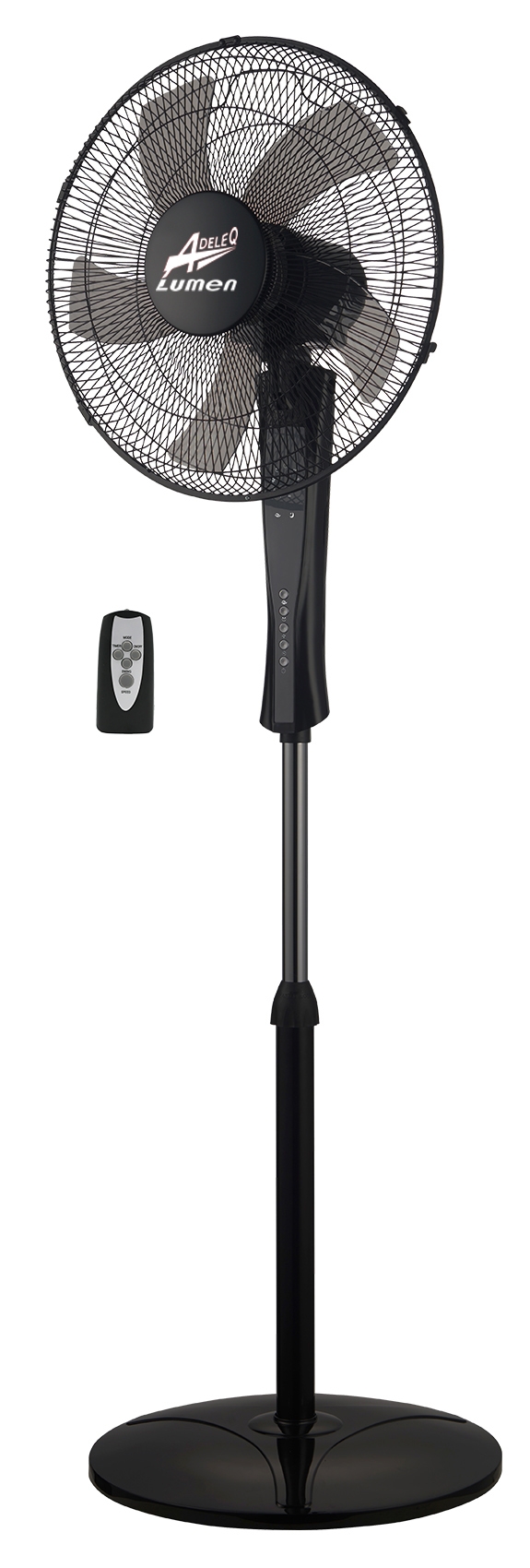 Adeleq 18-111 ΑΝΕΜΙΣΤΗΡΑΣ ΟΡΘΟΣΤΑΤΗΣ Φ40cm 45W 5 ΠΤΕΡ.+ΤΗΛΕΧΕΙΡΙΣΤΗΡΙΟ ΜΑΥΡΟΣ
