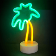 ΦΟΙΝΙΚΑΣ, 34 NEON LED ΛΑΜΠΑΚΙΑ ΜΕ ΜΠΑΤΑΡΙΕΣ (3xAA)/USB, ΠΡΑΣΙΝΟ & ΚΙΤΡΙΝΟ, IP20, 17x10x26cm
