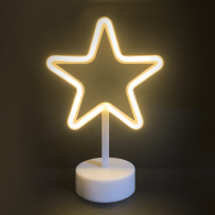 ACA X04001310 ΑΣΤΕΡΙ, 39 NEON LED ΛΑΜΠΑΚΙΑ ΜΕ ΜΠΑΤΑΡΙΕΣ (3xAA)/USB, ΘΕΡΜΟ ΛΕΥΚΟ, IP20, 19x10x28.5cm